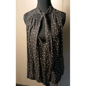 Free People 'Tuck In' Top/Blouse*Sleeveless/Tie-neck*Black Combo Size M
